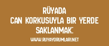 Rüyada Can Korkusuyla Bir Yerde Saklanmak: