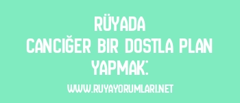 Rüyada Canciğer Bir Dostla Plan Yapmak: