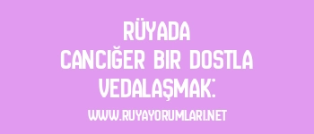 Rüyada Canciğer Bir Dostla Vedalaşmak: