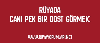 Rüyada Canı Pek Bir Dost Görmek: