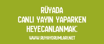 Rüyada Canlı Yayın Yaparken Heyecanlanmak: