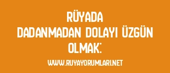 Rüyada Dadanmadan Dolayı Üzgün Olmak: