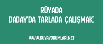 Rüyada Daday’da Tarlada Çalışmak: