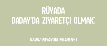 Rüyada Daday’da Ziyaretçi Olmak: