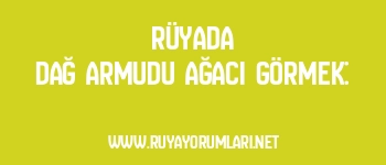 Rüyada Dağ Armudu Ağacı Görmek: