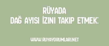 Rüyada Dağ Ayısı İzini Takip Etmek: