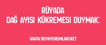 Rüyada Dağ Ayısı Kükremesi Duymak: