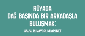 Rüyada Dağ Başında Bir Arkadaşla Buluşmak:
