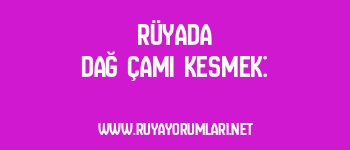 Rüyada Dağ Çamı Kesmek: