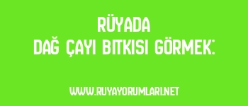 Rüyada Dağ Çayı Bitkisi Görmek:
