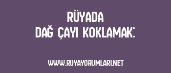 Rüyada Dağ Çayı Koklamak: