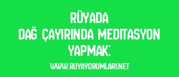 Rüyada Dağ Çayırında Meditasyon Yapmak: