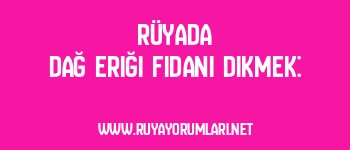 Rüyada Dağ Eriği Fidanı Dikmek: