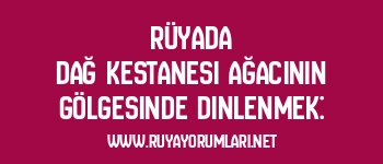 Rüyada Dağ Kestanesi Ağacının Gölgesinde Dinlenmek: