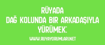 Rüyada Dağ Kolunda Bir Arkadaşıyla Yürümek: