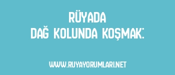 Rüyada Dağ Kolunda Koşmak:
