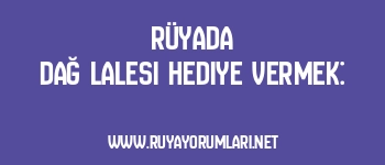 Rüyada Dağ Lalesi Hediye Vermek: