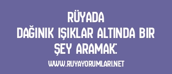 Rüyada Dağınık Işıklar Altında Bir Şey Aramak: