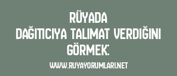 Rüyada Dağıtıcıya Talimat Verdiğini Görmek: