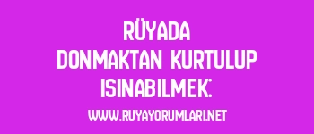 Rüyada Donmaktan Kurtulup Isınabilmek:
