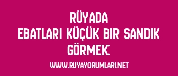 Rüyada Ebatları Küçük Bir Sandık Görmek:
