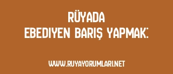 Rüyada Ebediyen Barış Yapmak: