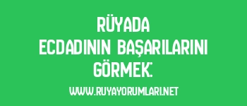 Rüyada Ecdadının Başarılarını Görmek: