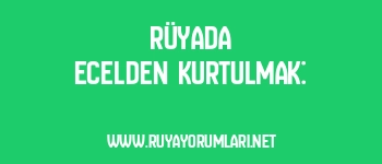 Rüyada Ecelden Kurtulmak: