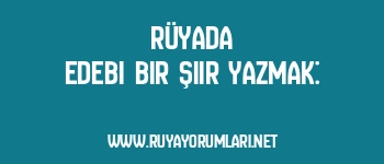 Rüyada Edebi Bir Şiir Yazmak: