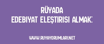 Rüyada Edebiyat Eleştirisi Almak: