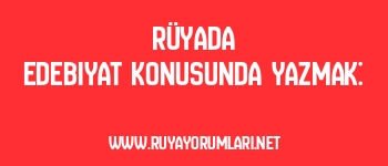 Rüyada Edebiyat Konusunda Yazmak: