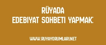 Rüyada Edebiyat Sohbeti Yapmak: