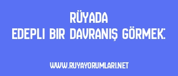 Rüyada Edepli Bir Davranış Görmek: