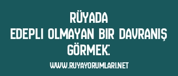 Rüyada Edepli Olmayan Bir Davranış Görmek: