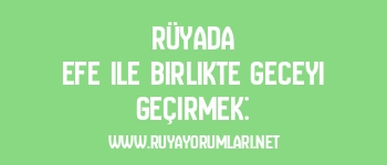 Rüyada Efe ile Birlikte Geceyi Geçirmek: