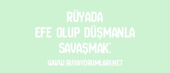 Rüyada Efe Olup Düşmanla Savaşmak: