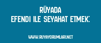 Rüyada Efendi ile Seyahat Etmek: