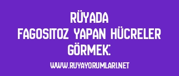 Rüyada Fagositoz Yapan Hücreler Görmek:
