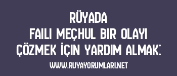 Rüyada Faili Meçhul Bir Olayı Çözmek İçin Yardım Almak:
