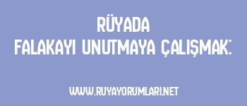 Rüyada Falakayı Unutmaya Çalışmak: