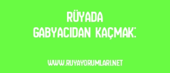 Rüyada Gabyacıdan Kaçmak: