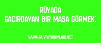 Rüyada Gacırdayan Bir Masa Görmek: