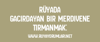 Rüyada Gacırdayan Bir Merdivene Tırmanmak: