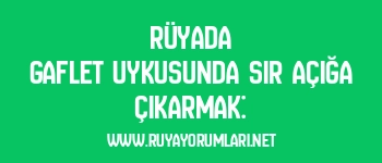 Rüyada Gaflet Uykusunda Sır Açığa Çıkarmak: