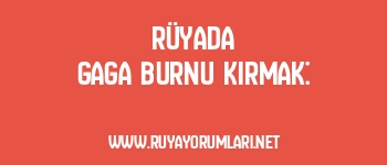 Rüyada Gaga Burnu Kırmak:
