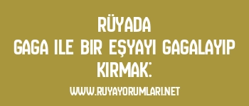Rüyada Gaga ile Bir Eşyayı Gagalayıp Kırmak: