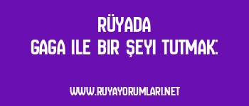 Rüyada Gaga ile Bir Şeyi Tutmak: