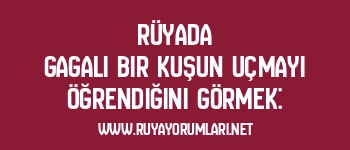 Rüyada Gagalı Bir Kuşun Uçmayı Öğrendiğini Görmek: