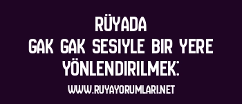 Rüyada Gak Gak Sesiyle Bir Yere Yönlendirilmek: