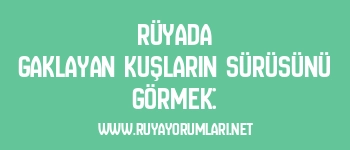 Rüyada Gaklayan Kuşların Sürüsünü Görmek: